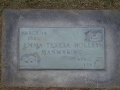 Emma Teresa Holley Manwaring headstone, Fielding Memorial Cemetery, Idaho Falls, Idaho. GPS coordinates: N 43 degrees 27.387', W 112 degrees 3.960'
