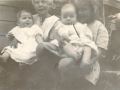 1923. Left to right: Elaine Herbst holding her brother, Wanda holding Rondo.
