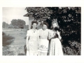 Left to right: Edna, Teresa, ???. Picture taken on at Arthur and Teresa Manwaring home on Meridian Street in Blackfoot, Idaho.