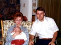 Blaine and Linda Russell with Stephanie. Picture taken at Marvin and Lorraine Wray's home in 1975 at a cousin's party.